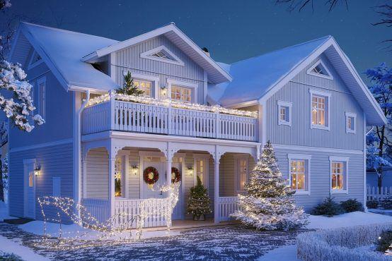schwedisches Holzhaus - Weihnachten